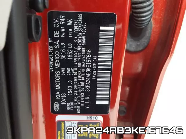 3KPA24AB3KE167646 фото 2