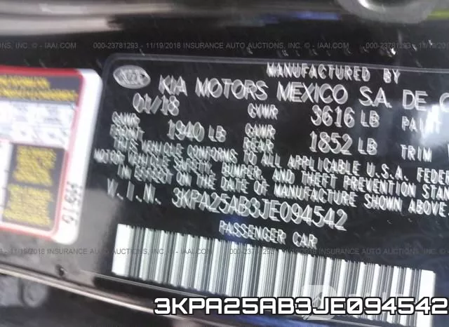 3KPA25AB3JE094542 фото 10