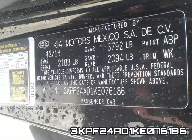 3KPF24AD1KE076186 фото 10