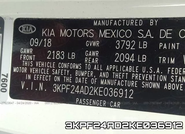 3KPF24AD2KE036912 фото 10