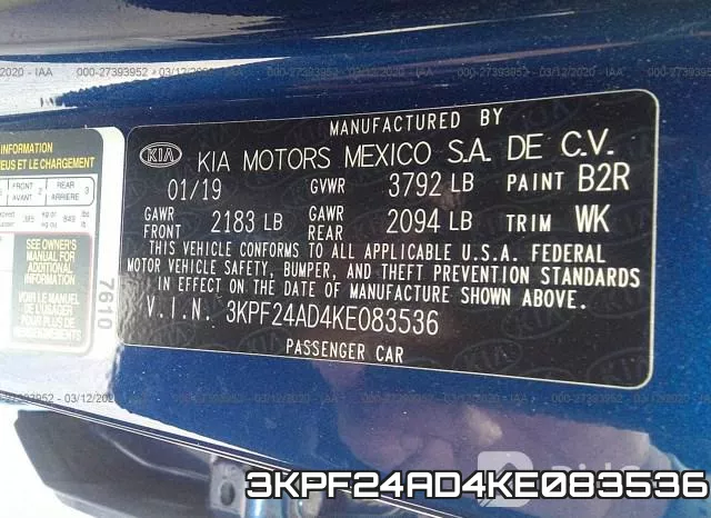 3KPF24AD4KE083536 фото 10