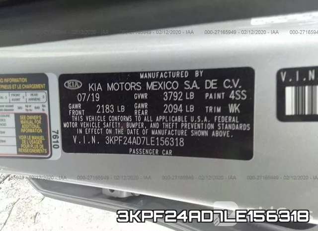3KPF24AD7LE156318 фото 10