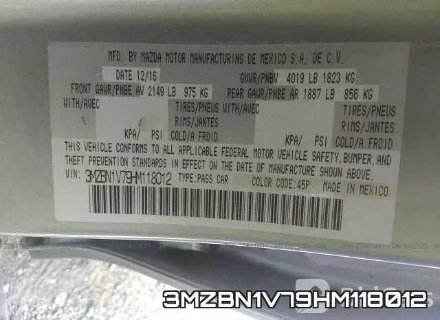 3MZBN1V79HM118012 фото 10