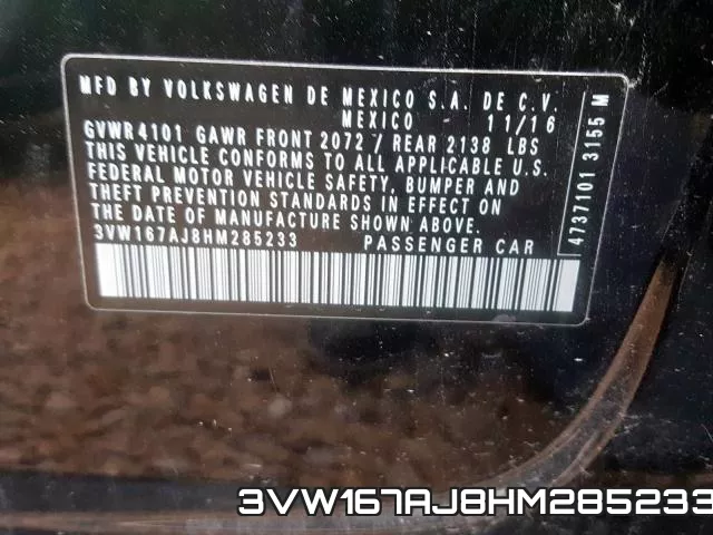 3VW167AJ8HM285233 фото 2