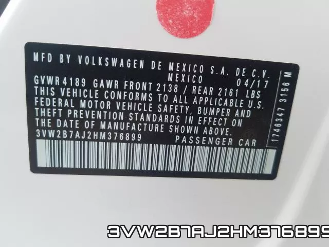 3VW2B7AJ2HM376899 фото 2