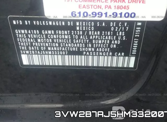3VW2B7AJ5HM332007 фото 10