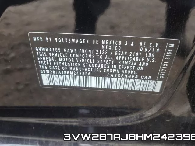 3VW2B7AJ8HM242396 фото 2