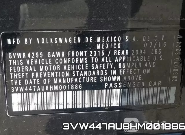 3VW447AU8HM001886 фото 10
