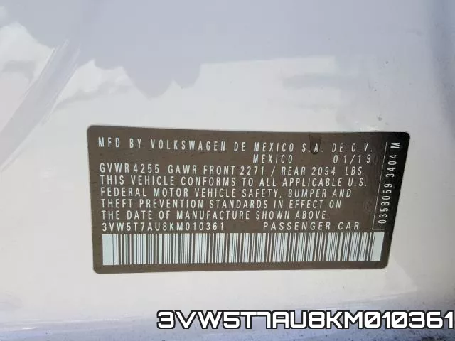 3VW5T7AU8KM010361 фото 2