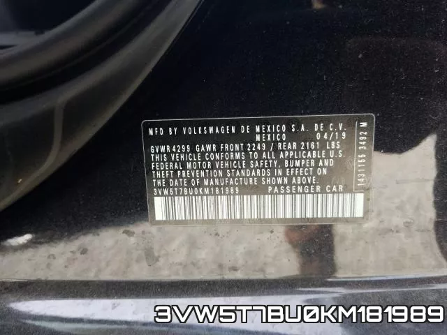 3VW5T7BU0KM181989 фото 2