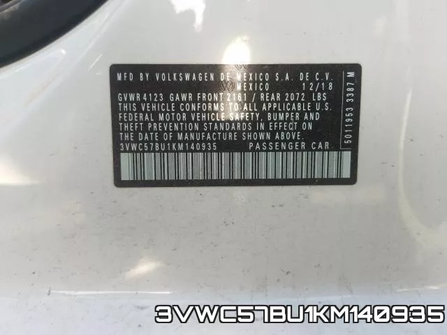 3VWC57BU1KM140935 фото 2