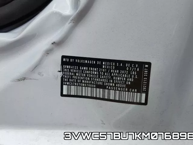 3VWC57BU7KM076898 фото 2