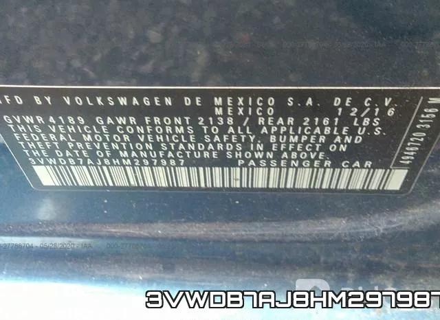 3VWDB7AJ8HM297987 фото 10