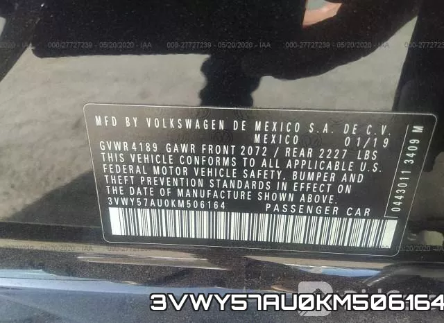 3VWY57AU0KM506164 фото 10