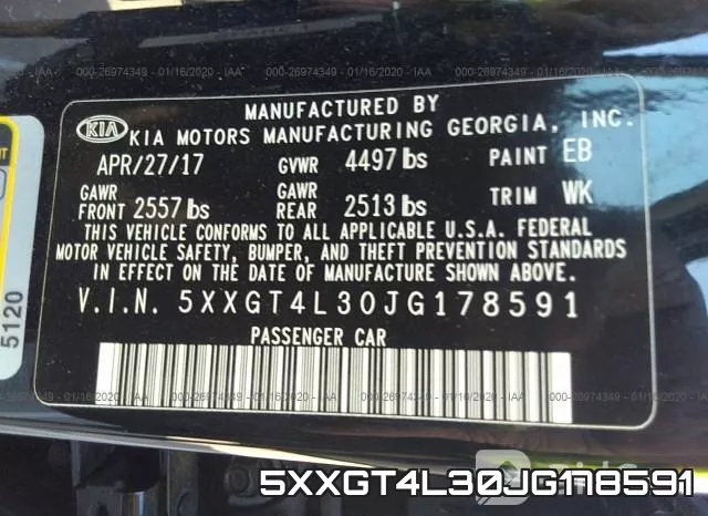 5XXGT4L30JG178591 фото 10