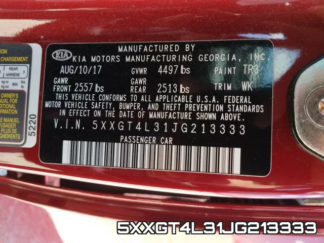 5XXGT4L31JG213333 фото 2