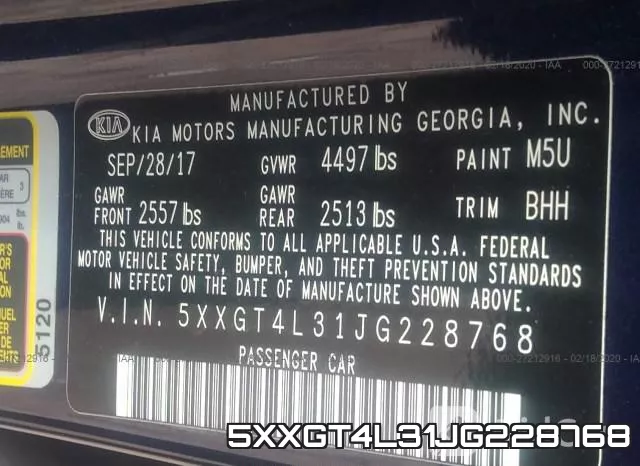 5XXGT4L31JG228768 фото 10