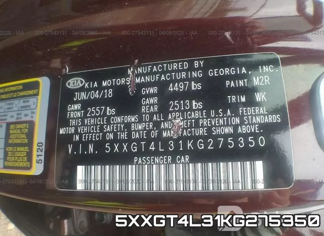 5XXGT4L31KG275350 фото 10