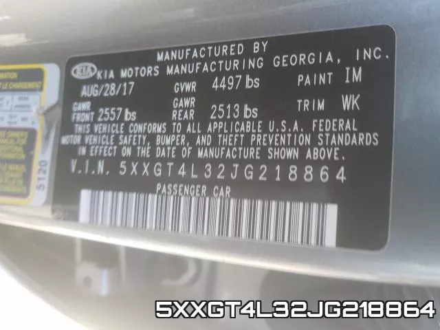 5XXGT4L32JG218864 фото 2