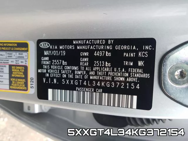 5XXGT4L34KG372154 фото 2