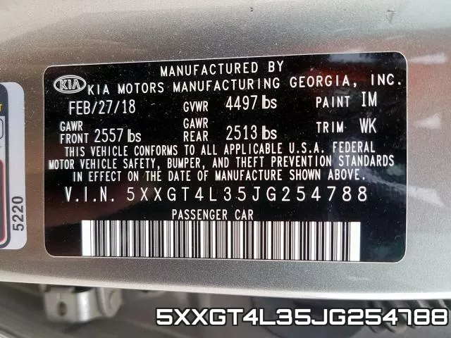 5XXGT4L35JG254788 фото 2