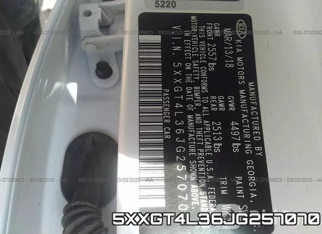 5XXGT4L36JG257070 фото 10