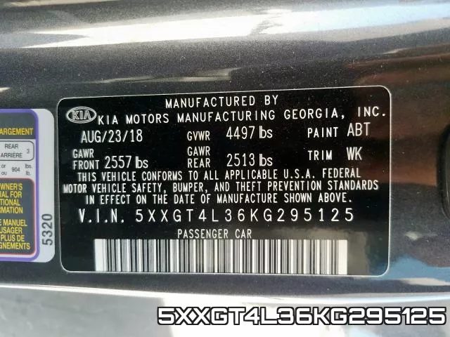 5XXGT4L36KG295125 фото 2
