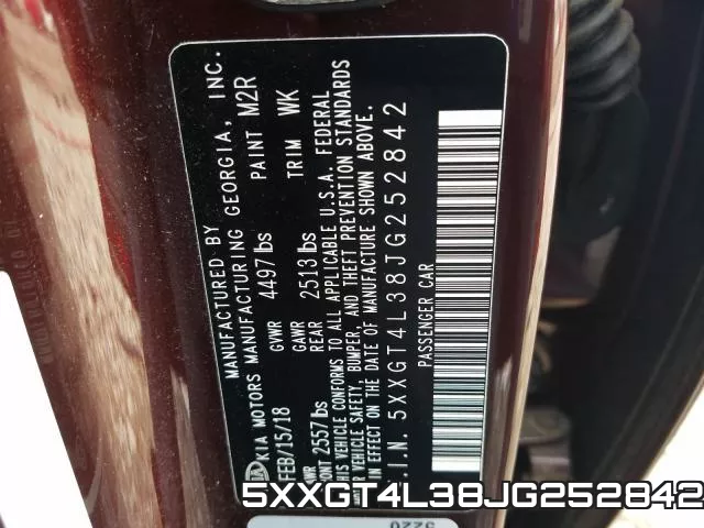 5XXGT4L38JG252842 фото 2