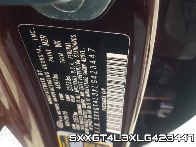 5XXGT4L3XLG423447 фото 2