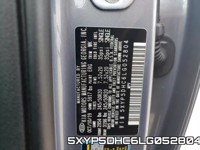 5XYP5DHC6LG052804 фото 2
