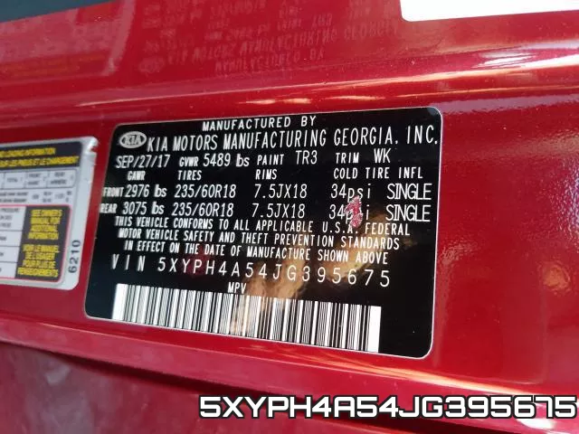 5XYPH4A54JG395675 фото 2