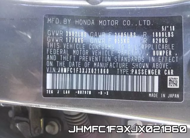 JHMFC1F3XJX021860 фото 10
