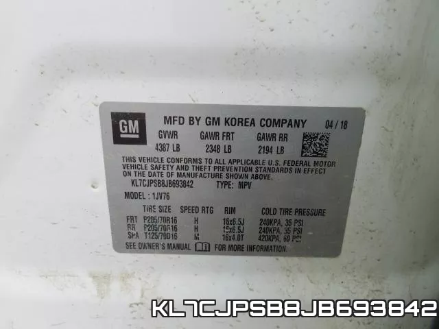 KL7CJPSB8JB693842 фото 2
