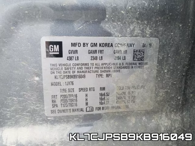 KL7CJPSB9KB916049 фото 2