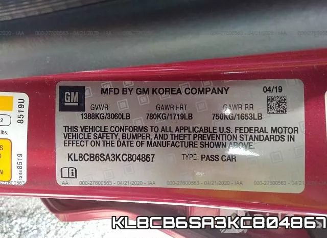 KL8CB6SA3KC804867 фото 10