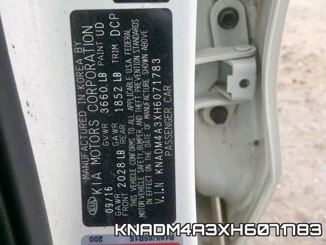 KNADM4A3XH6071783 фото 2