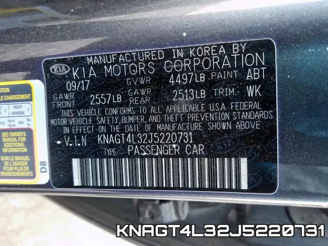 KNAGT4L32J5220731 фото 2