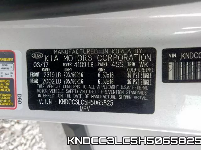 KNDCC3LC5H5065825 фото 2
