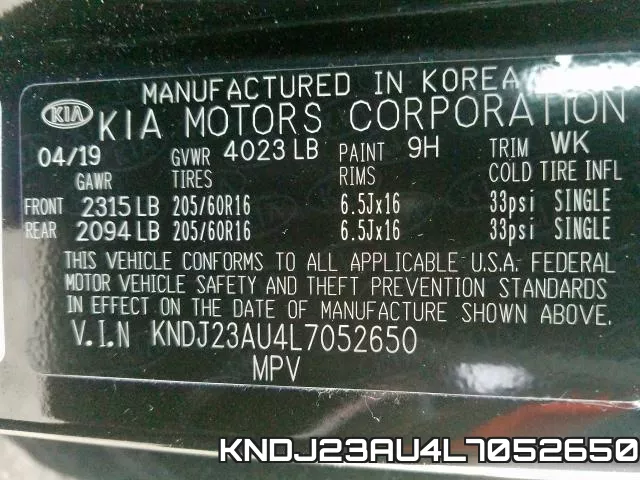 KNDJ23AU4L7052650 фото 2