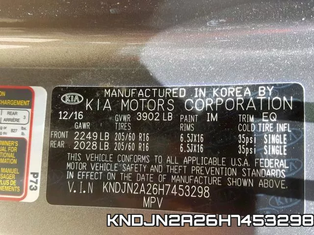 KNDJN2A26H7453298 фото 2