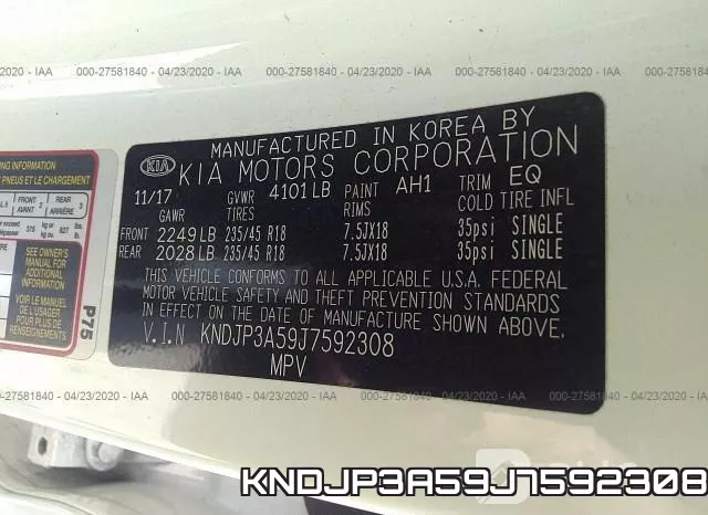 KNDJP3A59J7592308 фото 10