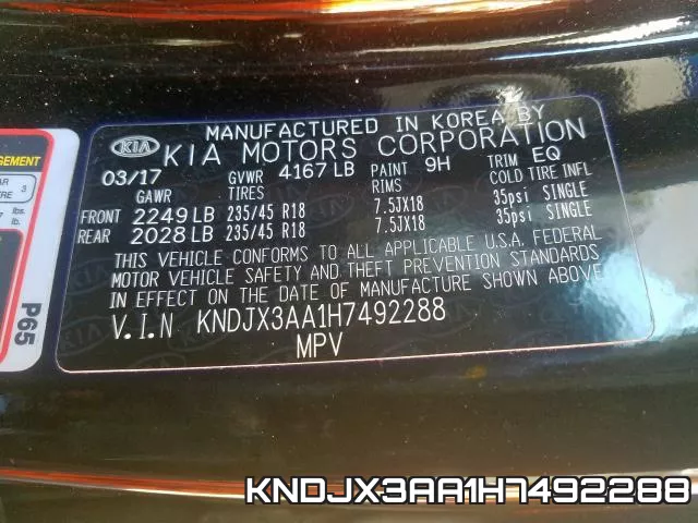 KNDJX3AA1H7492288 фото 2