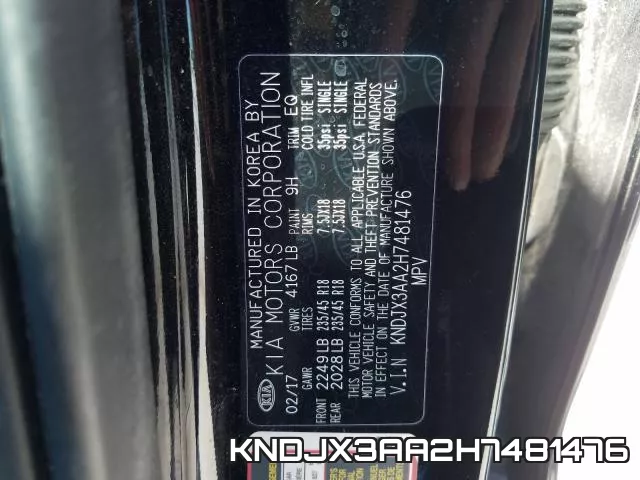 KNDJX3AA2H7481476 фото 2