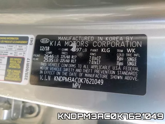 KNDPM3AC0K7621049 фото 2