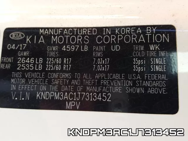 KNDPM3AC1J7313452 фото 2