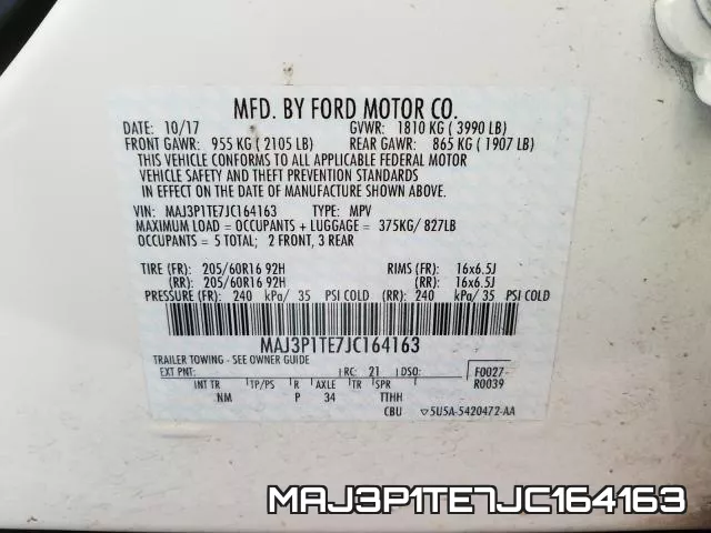 MAJ3P1TE7JC164163 фото 2
