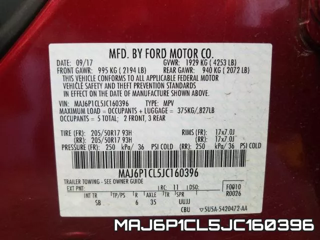 MAJ6P1CL5JC160396 фото 2