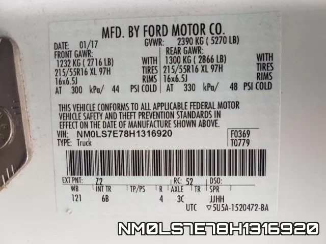 NM0LS7E78H1316920 фото 2