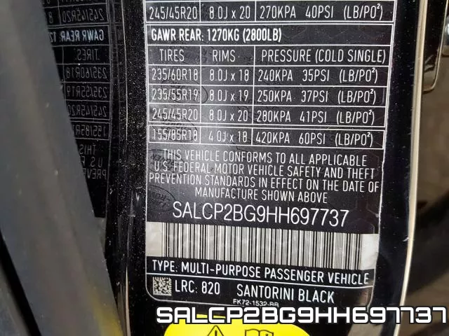 SALCP2BG9HH697737 фото 2