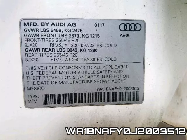 WA1BNAFY0J2003512 фото 2